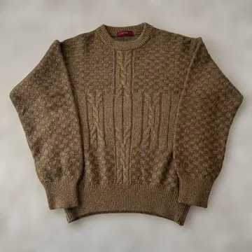 LeCENT 레센트 니트 스웨터 L 브라운 케이블 니트