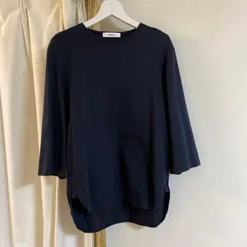 ebure 칠부 티셔츠 블랙 코튼 100