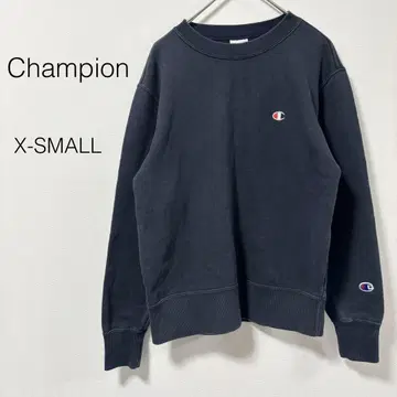 [챔피온] 트레이닝복 맨투맨 긴팔 로고 자수 코튼 블랙 XS