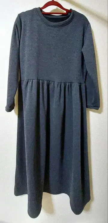 미사용 속기모 그레이 긴팔 롱 원피스 M 사이즈