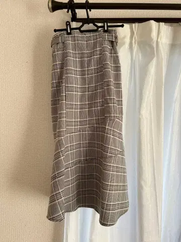 노엘라 롱 스커트 체크 무늬