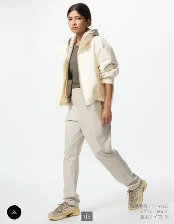 UNIQLO 웜 스트레치 팬츠 M 내추럴 인심 61cm 보정