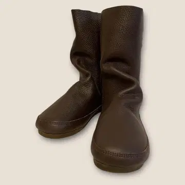 방글라데시 제 천연 가죽 미디 부츠 브라운 미사용품