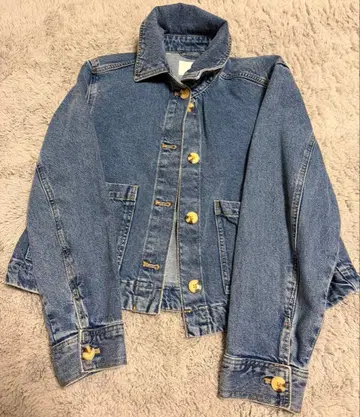 데님 재킷 버튼 달린 캐주얼
