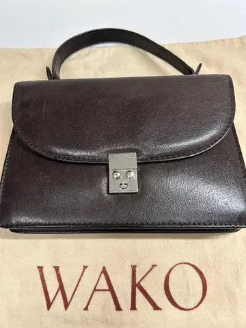 WAKO 긴자 와코 가죽 핸드백 거울 키 포함
