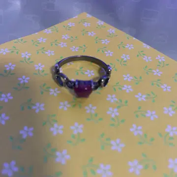 빨간색 돌의 심플 반지