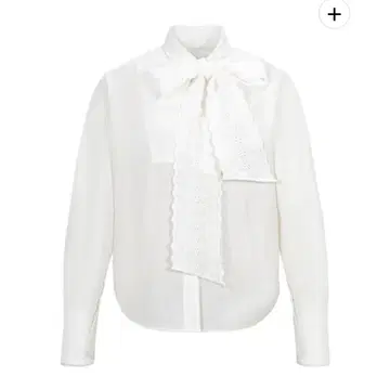 muguet 리본 레이스 타이 블라우스