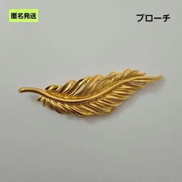 [ 익명 ] 골드 컬러 리프 브로치 골드 잎 빈티지