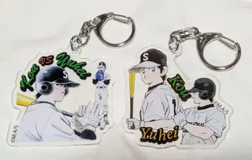 아다치 미츠루전 라이벌 아크릴 참 크로스 게임 2종