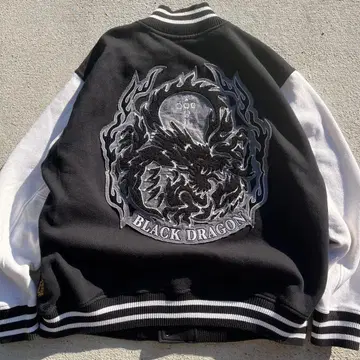 DOG TOWN 바시티 자켓 XL 블랙 드래곤 흑룡 도그타운