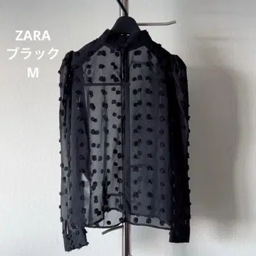 [새상품급] 자라 ZARA 볼륨 소매 블라우스 블랙 상의 포멀