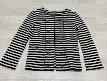 스트라이프 긴팔 니트 가디건