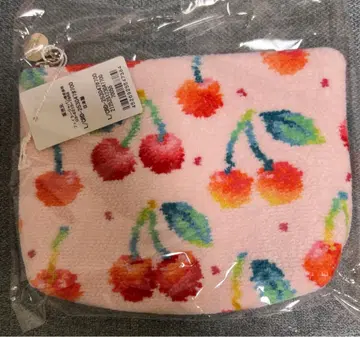 러브러리 바이 페이 페이 체리 도트 보트형 파우치 M 페일 핑크