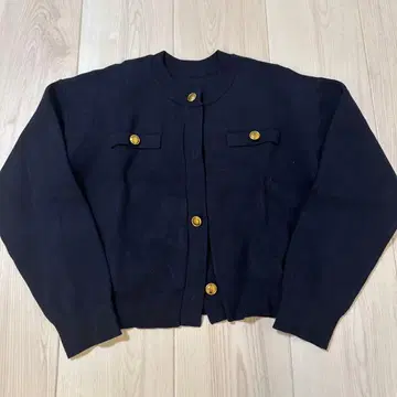 네이비 긴팔 가디건 버튼 포함 베이스먼트 온라인 BASEMENT