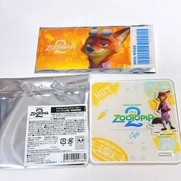 주토피아2 오마이카페 클리어 카드 아크릴 스탠드 코스터 닉