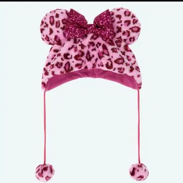 디즈니 팬 캡 레오파드 무늬 핑크
