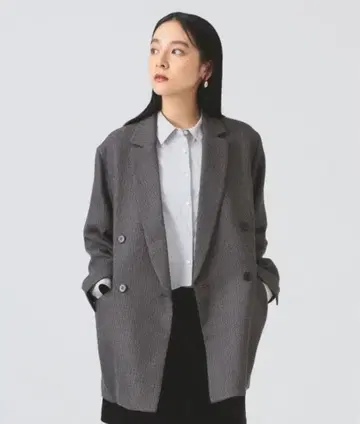 Ray BEAMS 그레이 체크 무늬 테일러드 자켓