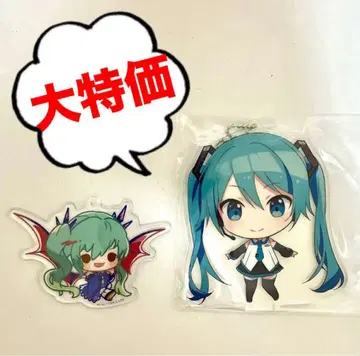 [ 대특가 ] 하츠네 미쿠 아크릴 스탠드 키링 2개 세트 박쥐 미쿠