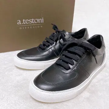 미사용급 A.TESTONI 테스토니 가죽 스니커즈 22cm 블랙