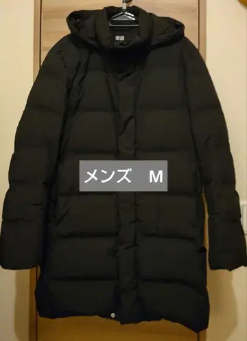 유니클로 심리스 다운 롱 코트 블랙 M 사이즈