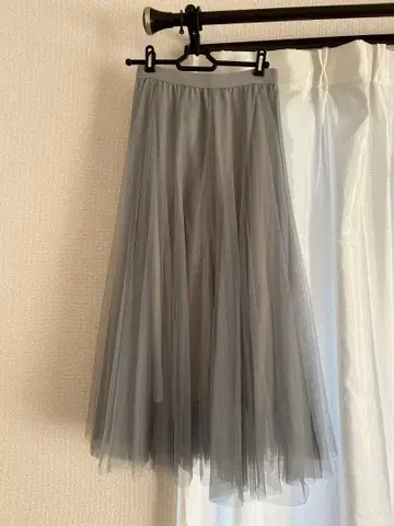 [ 미사용 ] 튤 플레어 스커트 블루 그레이