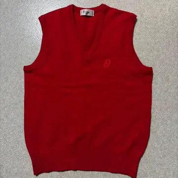 도랄 V넥 베스트 빨간색 L