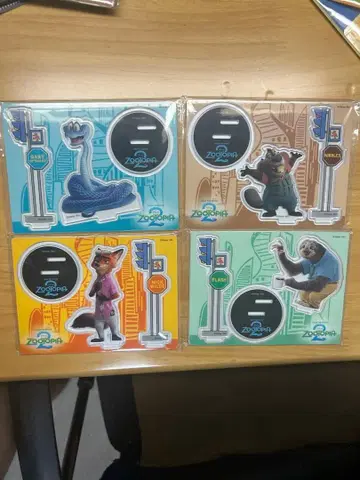 주토피아 제일복권 아크릴 스탠드 4개 세트