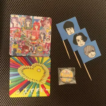 마카로니 연필 타워 레코드 카페 핀 배지 (후반) 코스터 2종 깃발 3종