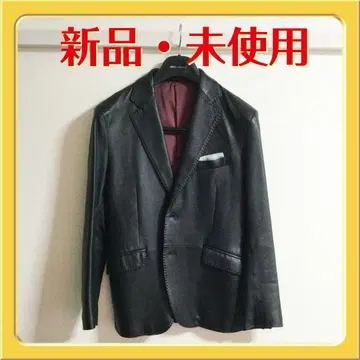 새상품 미사용 블랙 가죽 블레이저