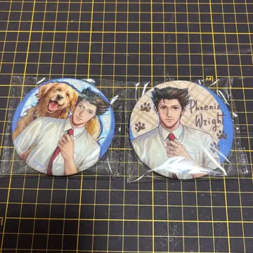 해외 공식품 역전재판 중국 한정 동물 시리즈 나루호도 류이치 캔뱃지 세트