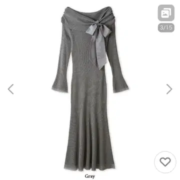 미사용 새상품 오프숄더 리본 리브 니트 원피스 프레이 아이디