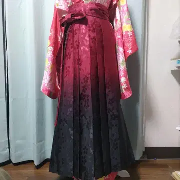꽃무늬 하카마 빨검 그라데이션 기모노 정품 품질 졸업식 성인식