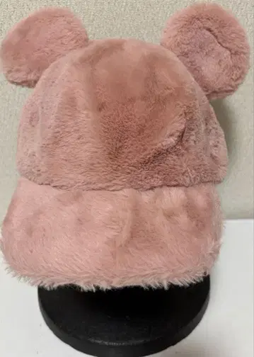 도쿄 디즈니 리조트 귀 달린 핑크 퍼 캡 57.5cm