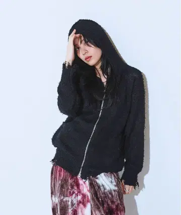 새상품 지나시스 MIX 크러쉬 더블 ZIP 후디 블랙