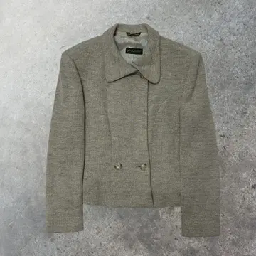 자켓 차콜 그레이 아우터 고급스러운 실루엣 더블 버튼