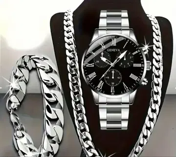 손목시계 실버 체인 실버 팔찌 3세트 새상품