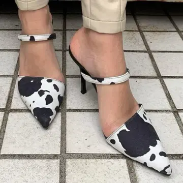 EGOIST 애니멀 무늬 스웨이드 힐