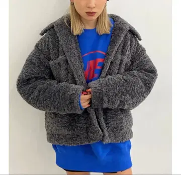 EMODA 오버 보아 블루종 그레이