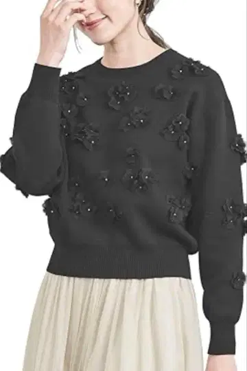 UNITED ARROWS 3D 플라워 모티브 니트 유나이티드 애로우즈