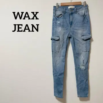 단 하나뿐인 WAX JEAN 라이트 블루 데미지 카고 팬츠
