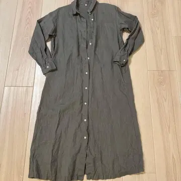 그레이 셔츠 원피스 S 사이즈 긴팔 무인양품 MUJI 린넨 100%