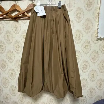 벌룬 롱 스커트 브라운 미라 오웬