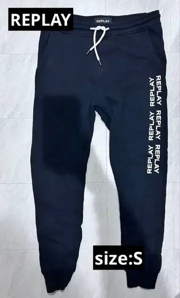 REPLAY 블랙 조거 팬츠
