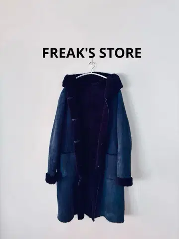 새상품급 프릭스스토어 무스탕 후디 코트 양가죽 리얼 가죽