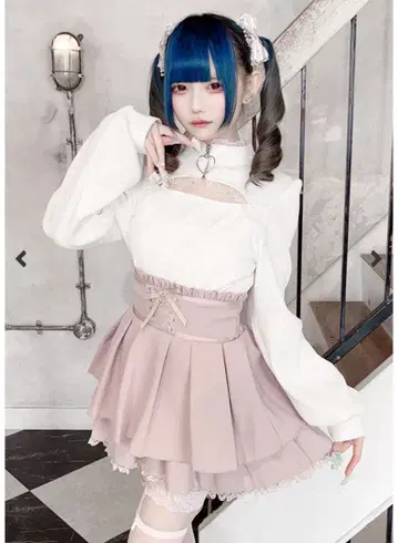 MARS mars 프론트 스핀들 치마바지 핑크