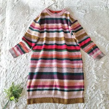 PS 폴 스미스 페인티드 스트라이프 니트 원피스 모헤어 혼방