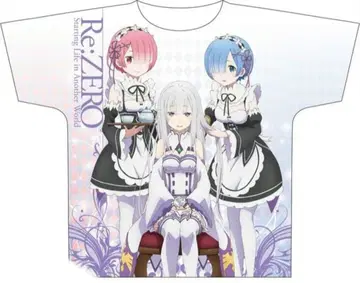 Re: 제로부터 시작하는 이세계 생활 리제로 T셔츠 에밀리아 렘 라무