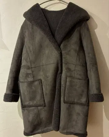 미사용! 쿠미쿄쿠 페이크 무스탕 코트 리버서블 3XL 빅 사이즈