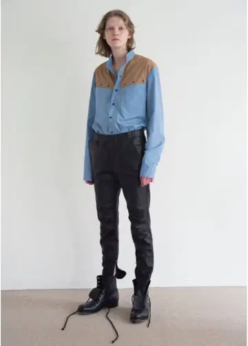 블랙 가죽 sunsea 프리 마켓 팬츠 가죽 팬츠 2