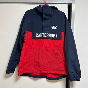 새상품급 캔터베리 나일론 후드티 자켓 M 하프 지퍼 네이비 빨간색
